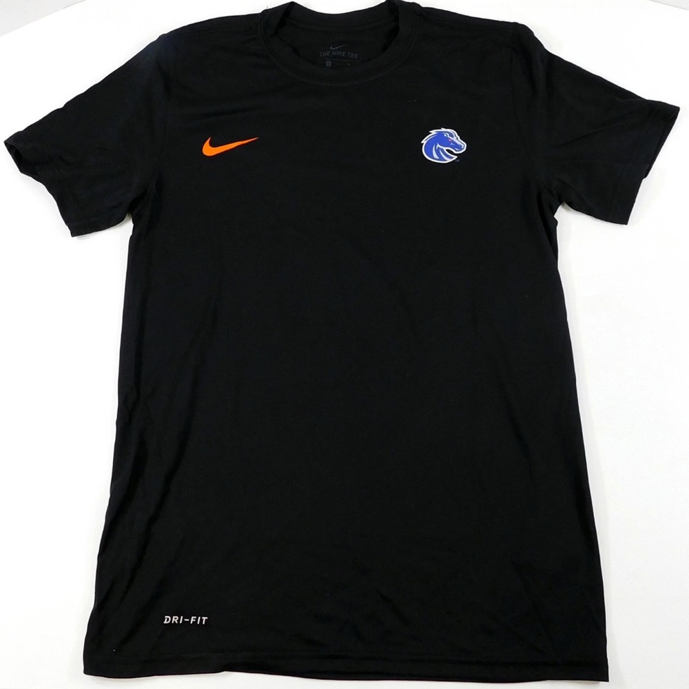 NEW [Nike] Boise State Broncos NCAA Logo Short-Sleeve Dri-Fit Black Shirt Mens S - Picture 2 of 8
